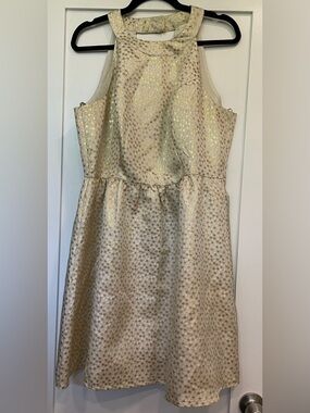 Forever 21 Cream and Gold A-line Polka-Dot Party Dress Women’s Plus 1x